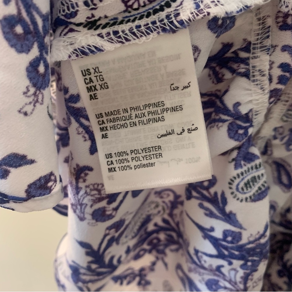 Maison Jules Paisley Asymmetric Hem Blouse - Picture 10 of 10